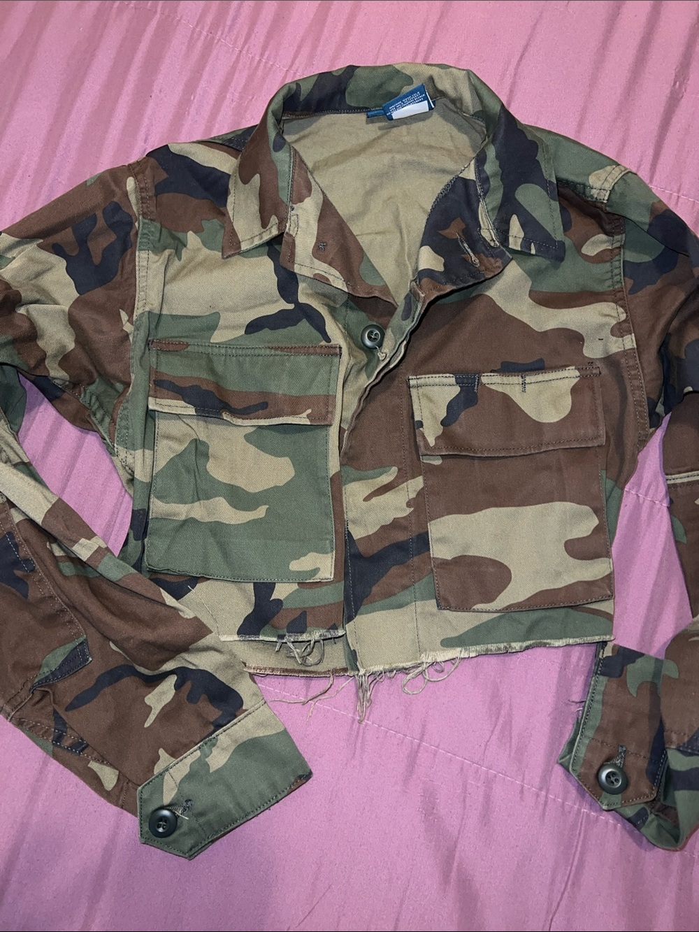 Army Fatigue Cropped Jacket - S